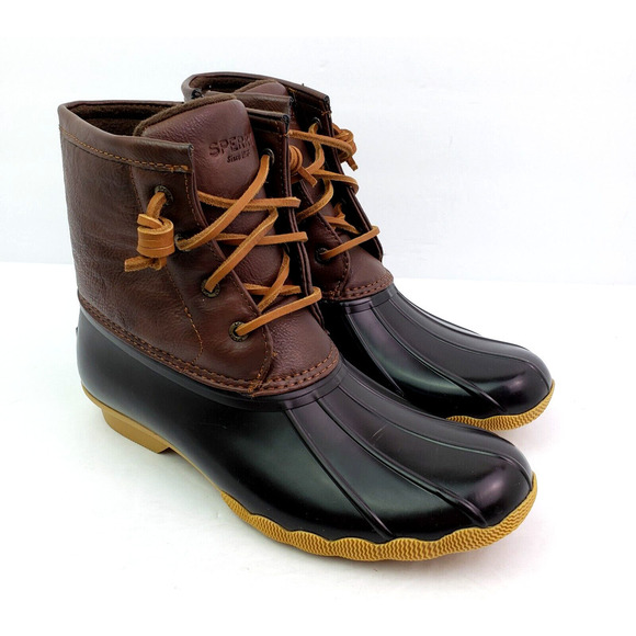 Sperry Top Sider Saltwater Youth Size 4Y Brown Leather Waterproof Duck Boots - Picture 1 of 12